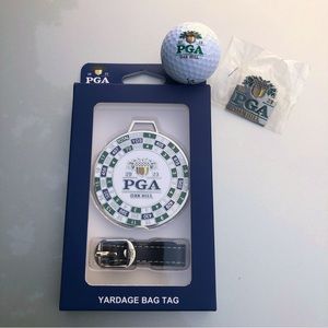 2023 PGA Championship Oak Hill Golf Club Metal Bag Tag, Titleist Ball & Pin NEW